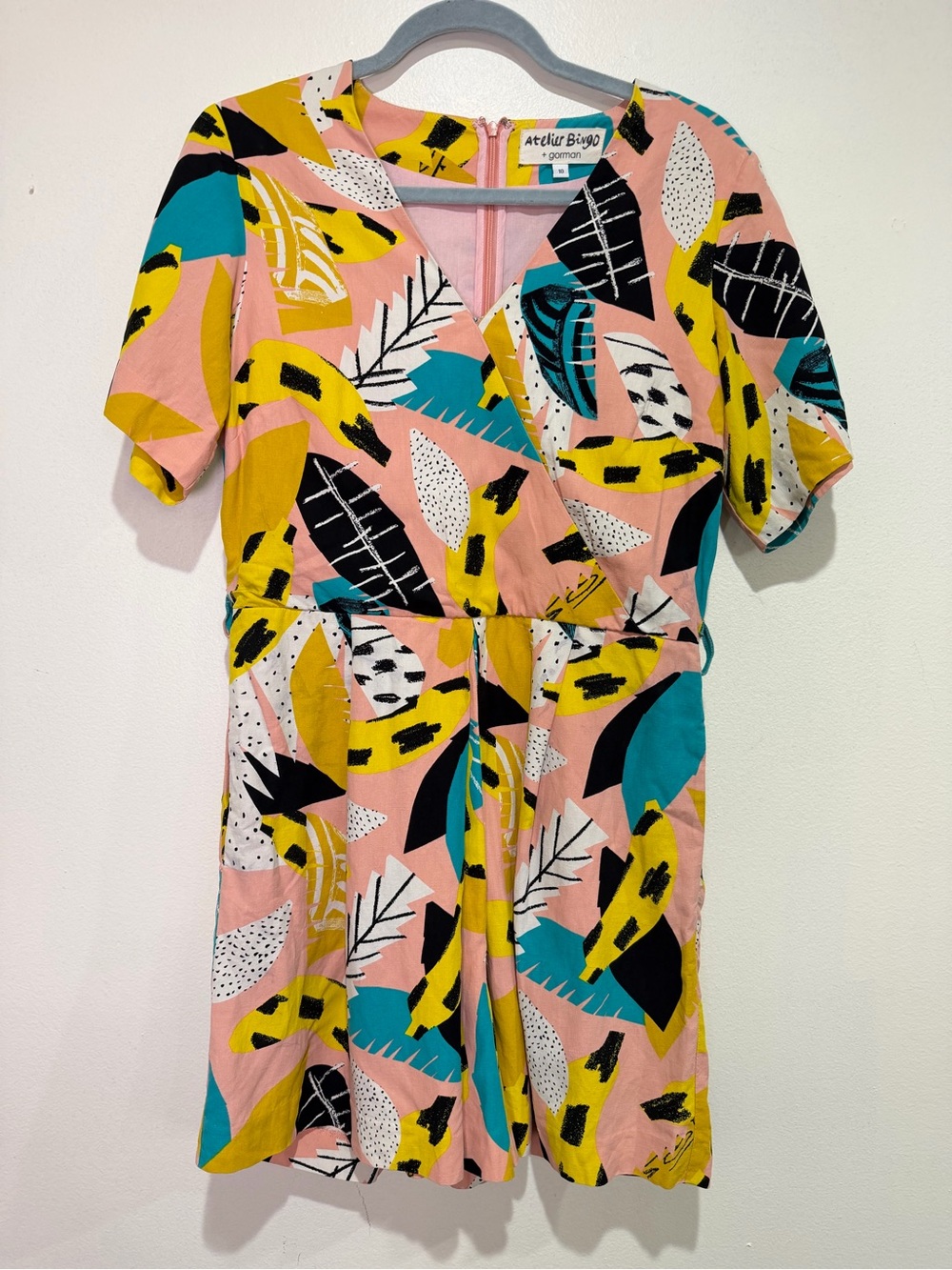 Atelier Bingo x Gorman Silk Linen Printed Romper Gone Bananas AU 10 US 6 - Picture 8 of 14